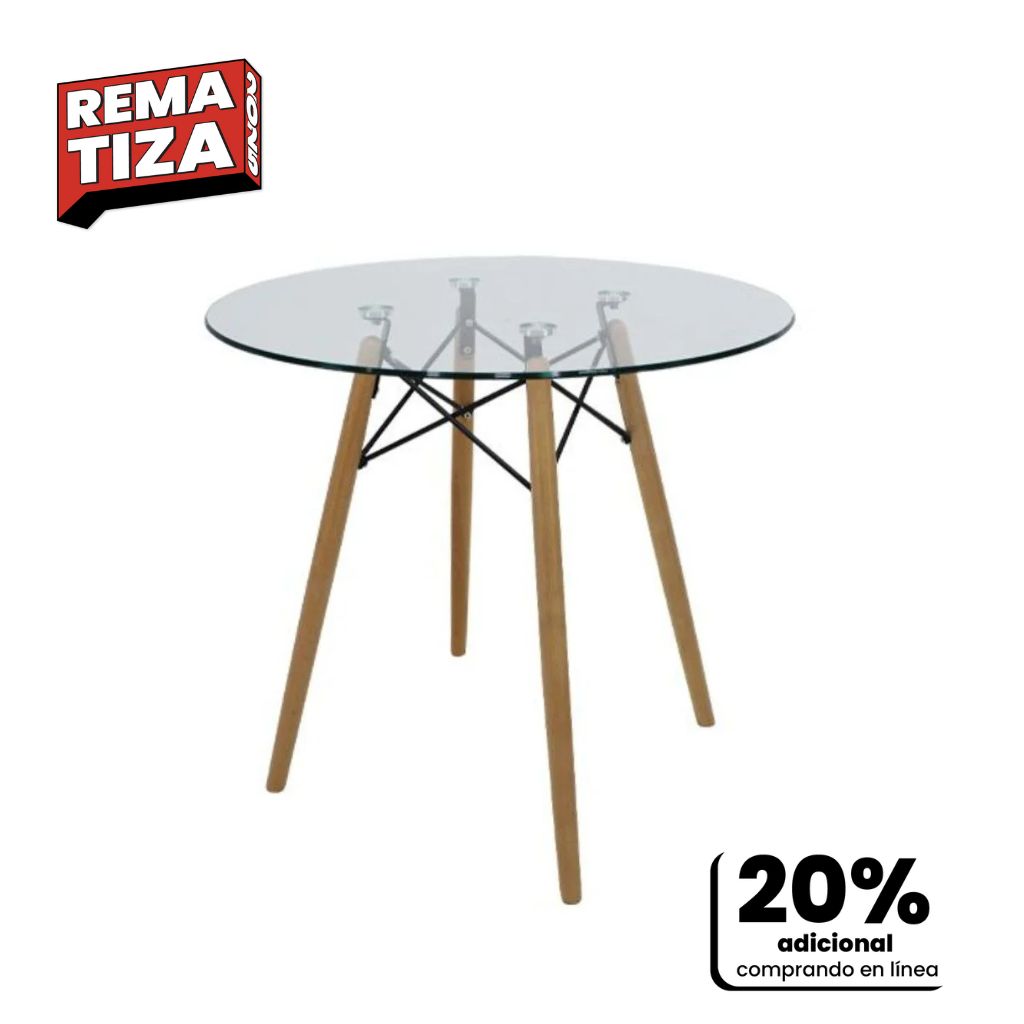 Mesa redonda cristal 80cm