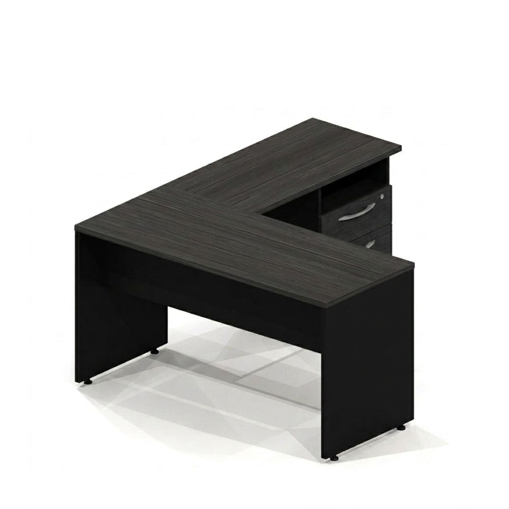Conjunto Ejecutivo en L 1.40 x 1.60 Ébano Indi-Negro