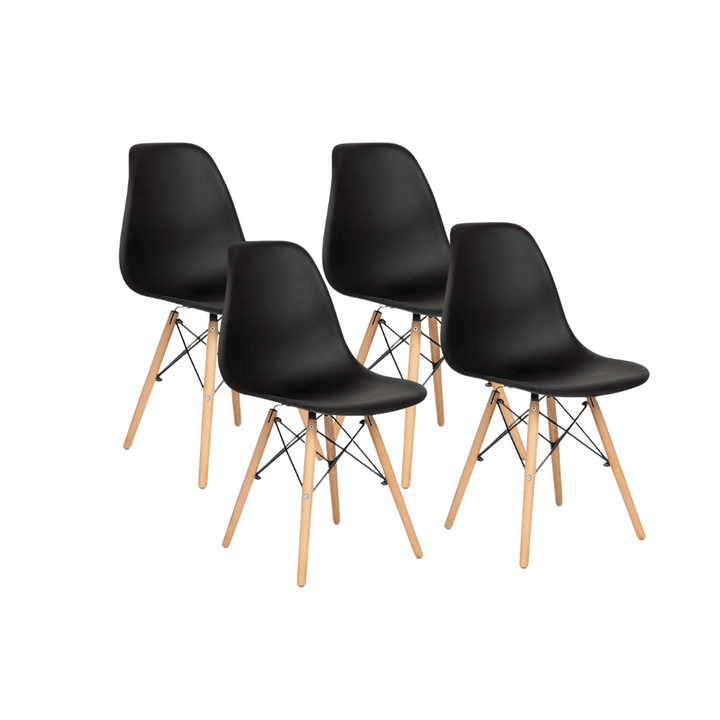 Kit de 4 sillas de visita tipo eames