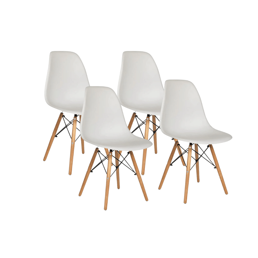 Kit de 4 sillas de visita tipo eames