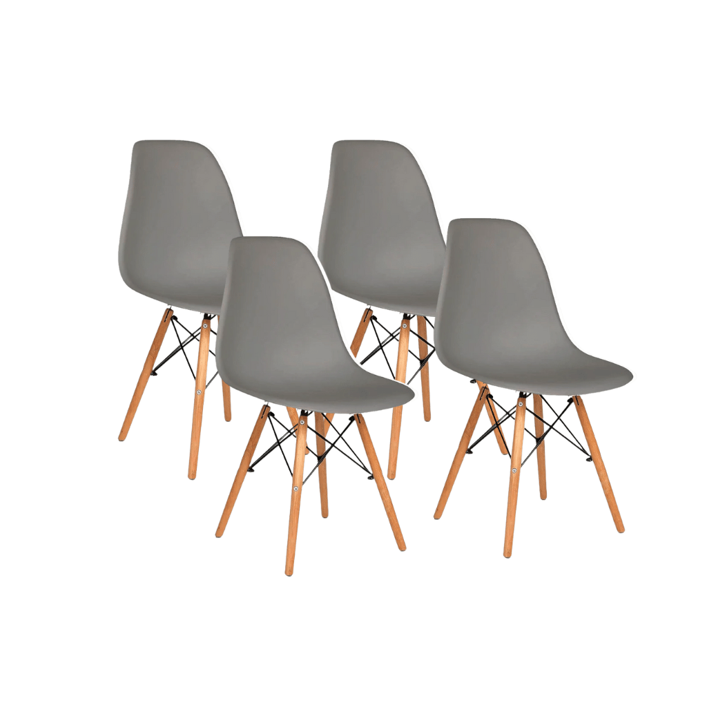 Kit de 4 sillas de visita tipo eames