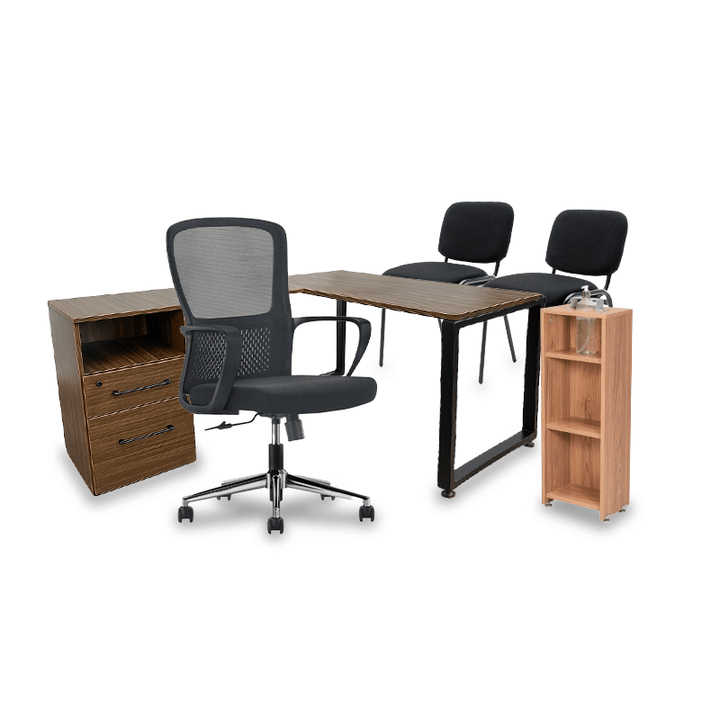 Paquete SMART - Escritorio Smart + 2 sillas de visita +1 Silla Operativa+ dispensador